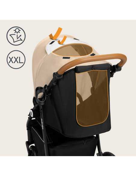 BN-LO-NATT_BEIGE_SAND,Carucior sport, Lionelo, Natt, De la nastere, Cu accesorii si capotina XXL reglabila, 0 - 22 kg, Conform c