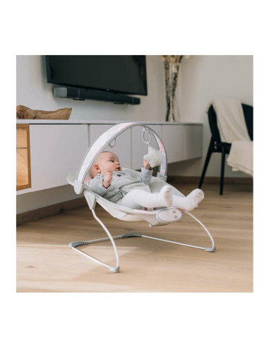 BN-45746,Balansoar electric, FreeON, Enjoy, Cu vibratii si melodii, Cu senzor de sunet, Pana la 9 kg, 1 luna+, Grey