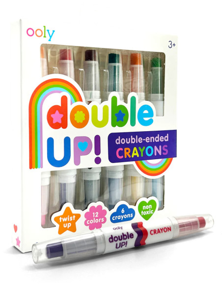 133-120,Creioane cerate duble, set de 6, Double up!, 12 culori