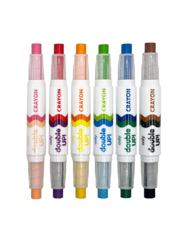 133-120,Creioane cerate duble, set de 6, Double up!, 12 culori