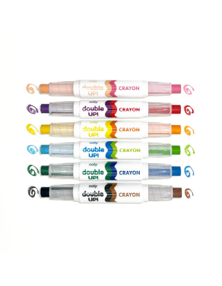 133-120,Creioane cerate duble, set de 6, Double up!, 12 culori
