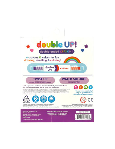 133-120,Creioane cerate duble, set de 6, Double up!, 12 culori