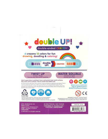 133-120,Creioane cerate duble, set de 6, Double up!, 12 culori