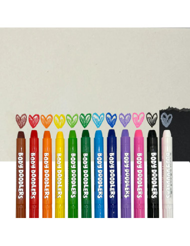 133-116,Creioane pictura pentru fata si piele, Body Doodlers, set de 12