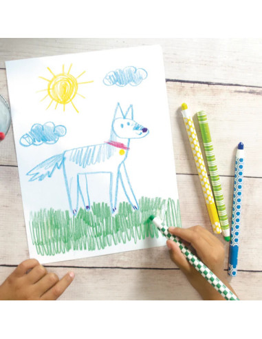 133-111,Creioane colorate Color Appeel, set de 12, cu invelis detasabil