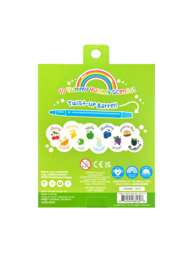 133-112,Creioane colorate parfumate rasucibile - Yummy Yummy, set de 10