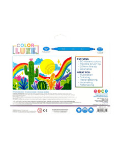 130-120,Carioci 2 in 1 cu pensula si varf fin, Color Luxe-set de 20 2