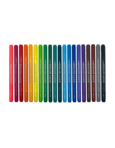 130-120,Carioci 2 in 1 cu pensula si varf fin, Color Luxe-set de 20