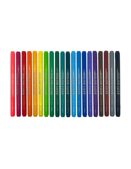 130-120,Carioci 2 in 1 cu pensula si varf fin, Color Luxe-set de 20