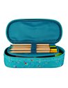 Penar etui oval 1 clapa OXFORD floral, Turcoaz