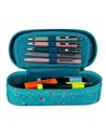 Penar etui oval 1 clapa OXFORD floral, Turcoaz