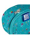 Penar etui oval 1 clapa OXFORD floral, Turcoaz