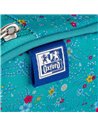 Penar etui oval 1 clapa OXFORD floral, Turcoaz