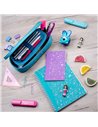 Penar etui oval 1 clapa OXFORD floral, Turcoaz