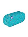 Penar etui oval 1 clapa OXFORD floral, Turcoaz