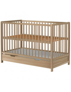Patut copii din lemn Hubners Dominic 120x60 cm natur cu 2