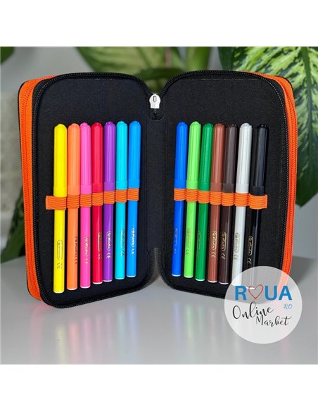 Penar echipat Herlitz  31 piese 3 fermoare, Motiv mechanic