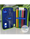 Penar echipat Herlitz 50038787, 31 piese 3 fermoare, Motiv green goal