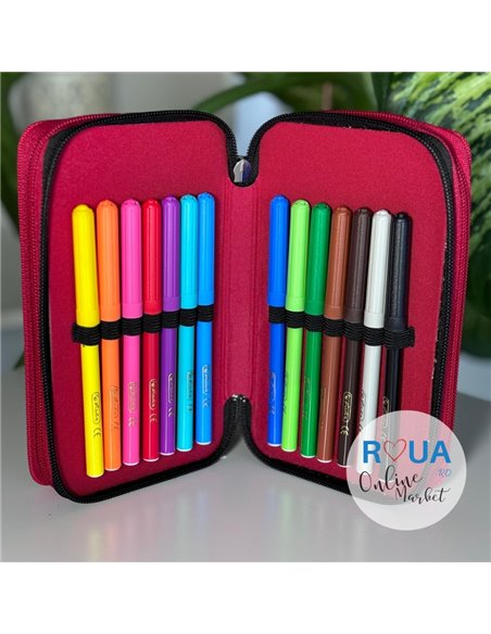 Penar echipat 31 piese 3 fermoar, Motiv cute animals-Zebra