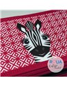 Penar echipat 31 piese 3 fermoar, Motiv cute animals-Zebra