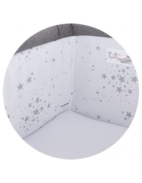 Patut Co-Sleeper Chipolino Close To Me graphite printed stars