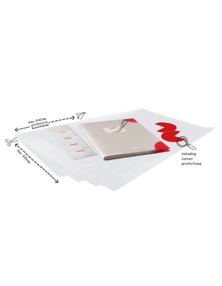 Coperti ajustabile PP Easy Cover Herlitz 50014743 + 5 etichete, 5 buc/set Coperti ajustabile PP Easy Cover Herlitz 50014743 + 5 etichete, 5 buc/set