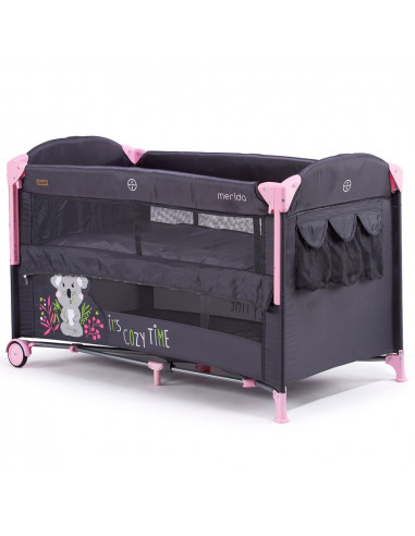 Patut pliabil Chipolino Merida peony pink cu laterala