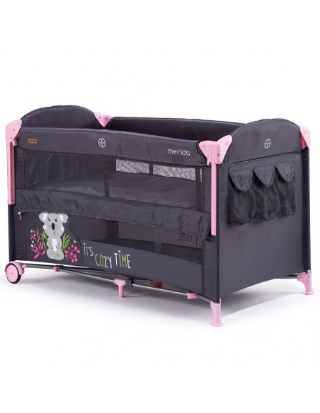 Patut pliabil Chipolino Merida peony pink cu laterala