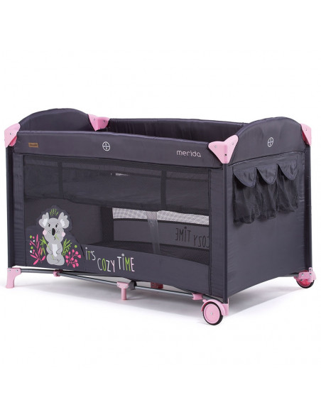 Patut pliabil Chipolino Merida peony pink cu laterala