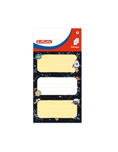 Etichete scolare Herlitz 50034321, 3 x 3 coli, Motiv space