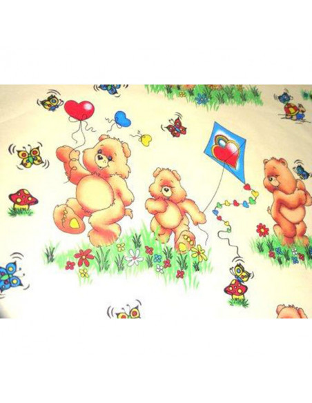 Lenjerie patut Hubners Ursuletul Jucaus 5 piese crem,LENHUJ5C