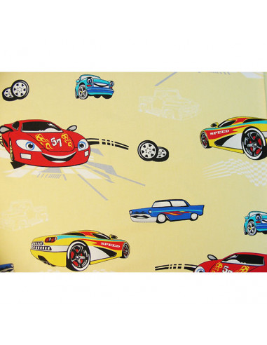 Lenjerie patut Hubners Masinute 5 piese crem,LENHM5C Lenjerie patut Hubners Masinute 5 piese crem,LENHM5C