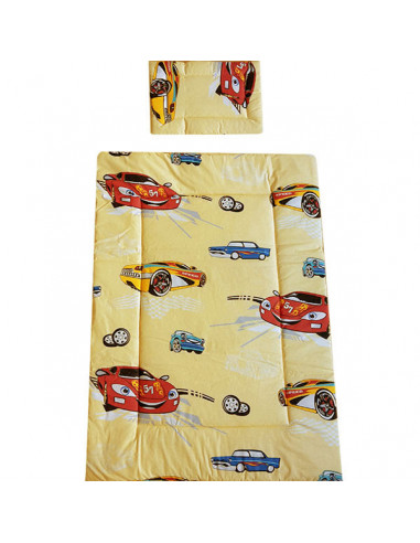 Lenjerie patut Hubners Masinute 5 piese crem,LENHM5C Lenjerie patut Hubners Masinute 5 piese crem,LENHM5C