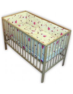Lenjerie patut Hubners Kitty Floricele 5 piese crem,LENHKF5C