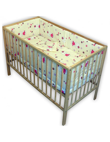 Lenjerie patut Hubners Kitty Floricele 5 piese crem,LENHKF5C Lenjerie patut Hubners Kitty Floricele 5 piese crem,LENHKF5C