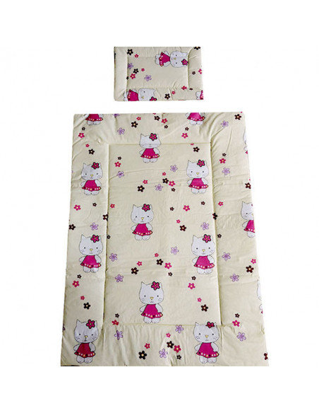 Lenjerie patut Hubners Kitty Floricele 5 piese crem,LENHKF5C Lenjerie patut Hubners Kitty Floricele 5 piese crem,LENHKF5C