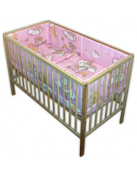 Lenjerie patut Hubners Ursulet Somn Usor 5 piese roz,LENHUSU5R