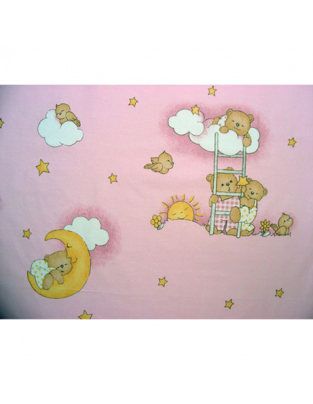 Lenjerie patut Hubners Ursulet Somn Usor 5 piese roz,LENHUSU5R