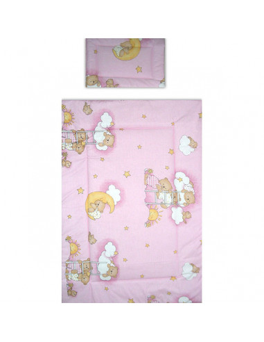 Lenjerie patut Hubners Ursulet Somn Usor 5 piese roz,LENHUSU5R