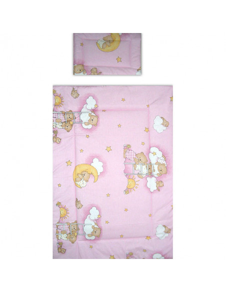 Lenjerie patut Hubners Ursulet Somn Usor 5 piese roz,LENHUSU5R