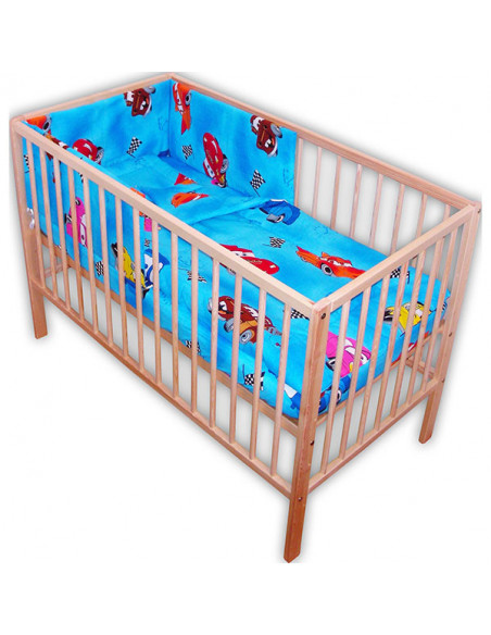 Lenjerie patut Hubners Cars 4 piese albastru,LENHC4A