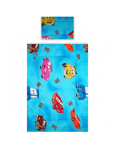 Lenjerie patut Hubners Cars 4 piese albastru,LENHC4A