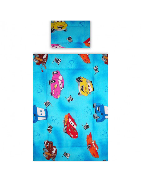 Lenjerie patut Hubners Cars 4 piese albastru,LENHC4A