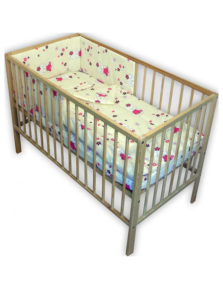 Lenjerie patut Hubners Kitty Floricele 4 piese crem,LENHKF4C