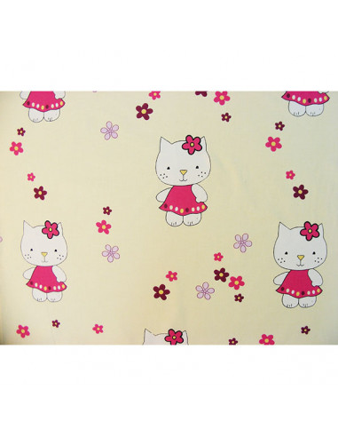 Lenjerie patut Hubners Kitty Floricele 4 piese crem,LENHKF4C