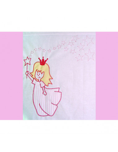 Lenjerie patut cu broderie Hubners Printesa 4 piese roz,LENBHP4R