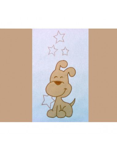 Lenjerie patut cu broderie Hubners Catelusul Vesel 4 piese