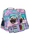 Set scoala CLEO&FRANK 36, Ghiozdan, Penar echipat 1 fermoar, Sac incaltaminte, Motiv caine, Pug