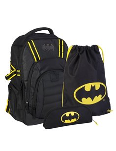 Set scoala Batman 01 - Ghiozdan, Penar Etui si Sac de incaltaminte