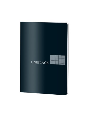 Caiet A5 Pigna Uniblack, 48 file, 70 g/mp, matematica, Negru